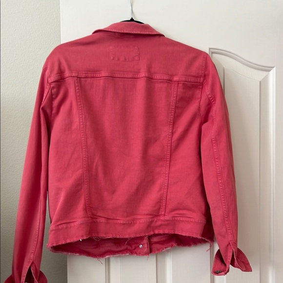 LOFT Pink Jean Jacket Cropped Length Washed Look - Picture 5 of 5